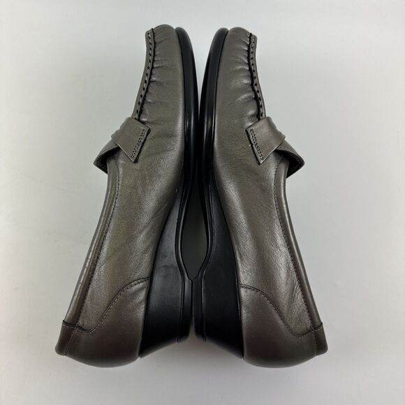 SAS Easier Slip On Loafer Pewter Leather Silver Metallic Wedge Womens Size 8.5 M - Picture 13 of 13